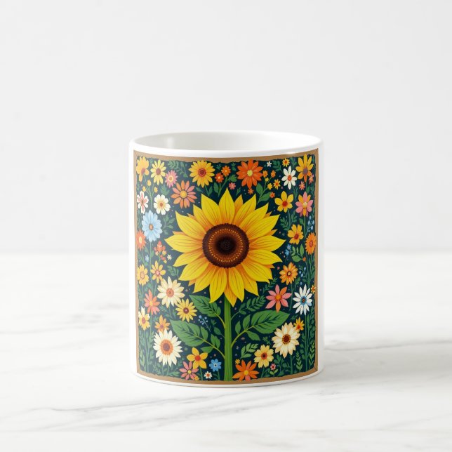 Floral Sunflower Mug Kaffemugg (Center)