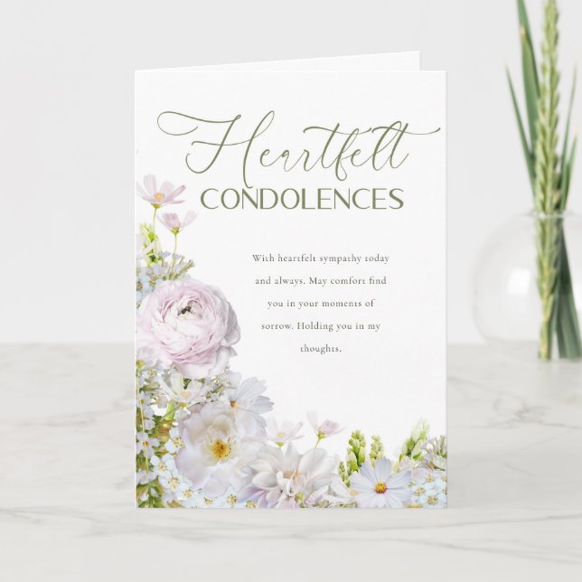 Floral Sympathy Card Kort (Framsida)