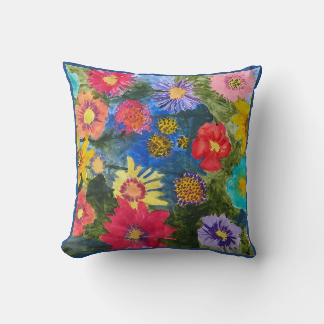 Floral Symphony of Color 16x16 Pillow Kudde (Framsida)