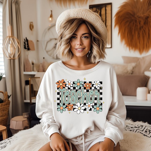 Floral Teacher Women's Sweatshirt T Shirt (Floral Teacher sweatshirt)