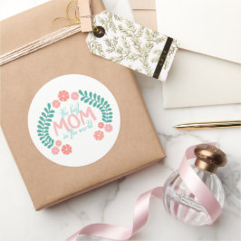 Floral text the best mom in the world runt klistermärke