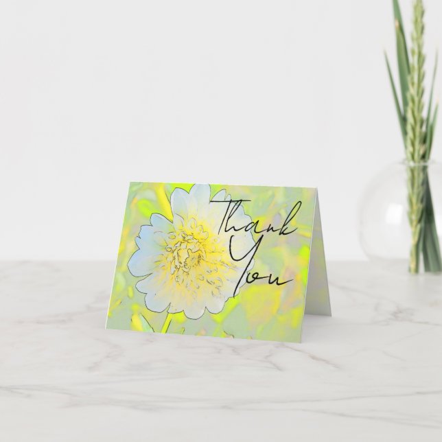 Floral "Thank You" Card Tack Kort (Framsida)