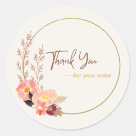Floral 'Thank you' stickers  Runt Klistermärke