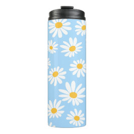 Floral thermal mug, daisy flowers 