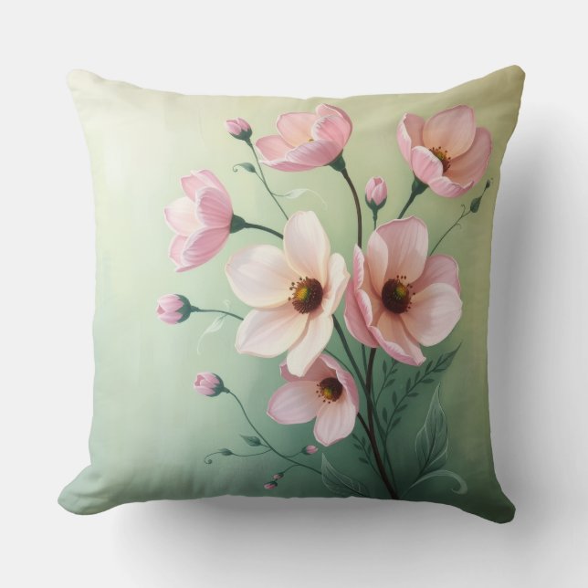Floral Throw Pillow Kudde (Framsida)
