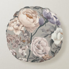 Floral Throw Pillow Rund Kudde