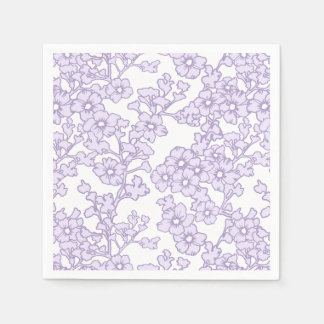 Floral Trellis Purple - White Pappersservett