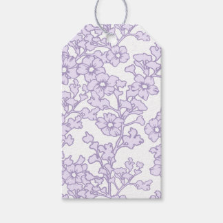Floral Trellis Purple - White Presentetikett