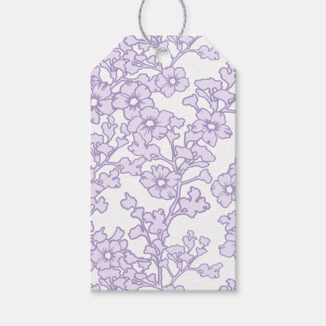 Floral Trellis Purple - White Presentetikett (Framsidan)
