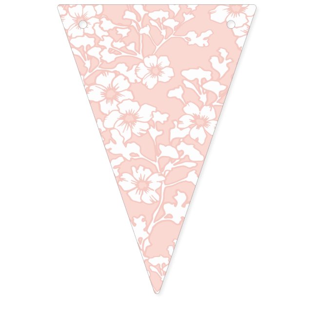 Floral Trellis White - Peach Vimplar (Första flaggan)