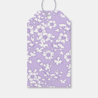 Floral Trellis White - Purple Presentetikett
