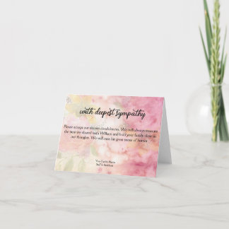Floral Tribute Nursing Home Condolences Card Kort
