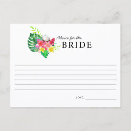 Floral Tropical Paradise Advice for the Bride Card Vykort