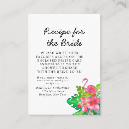Floral Tropical Paradise Bridal Recipe Request Tilläggskort