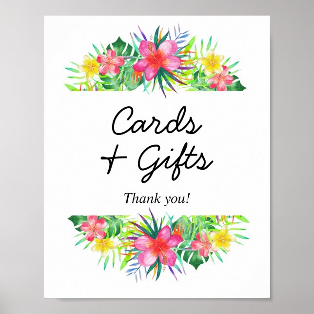 Floral Tropical Paradise Flamingo Cards and Gifts Poster (Framsidan)
