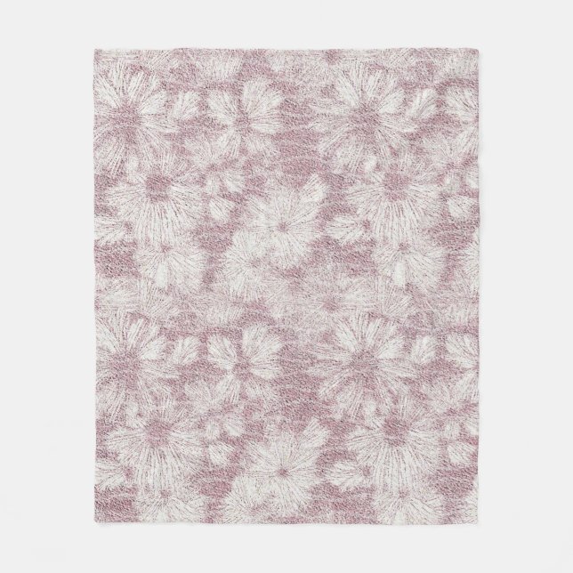 Floral Tusenskönastammet Rosa Fleecefilt (Framsidan)