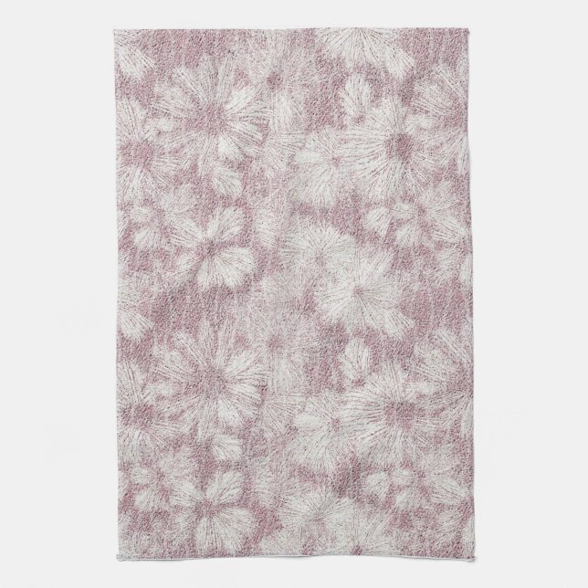 Floral Tusenskönastammet Rosa Kökshandduk (Vertikal)