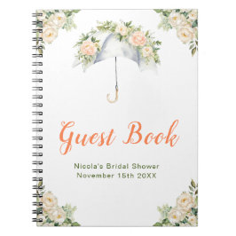 Floral Umbrella Bridal Shower Guest Book Anteckningsbok