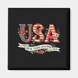 Floral USA 250 år av frihet Wildflower 4 juli Magnet