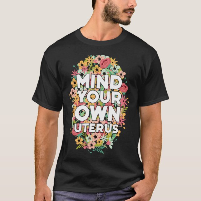 Floral Uterus Support Hysterectomy Recovery Produc T Shirt (Framsida)