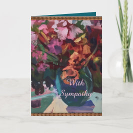 FLORAL VASE SYMPATHY CARD TACK KORT