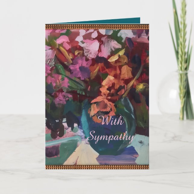 FLORAL VASE SYMPATHY CARD TACK KORT (Framsida)