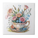 Floral Vine Pattern – Soft Watercolor Boho art Kakelplatta<br><div class="desc">A delicate dance of hand-drawn florals and soft watercolor vines,  perfect for adding a touch of whimsical elegance to any space. This versatile design brings a relaxed,  airy feel to your favorite everyday pieces.</div>