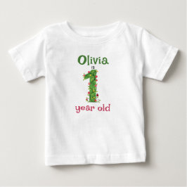 Floral Vines First Birthday T Shirt