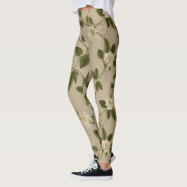 Floral Vines Pattern – Elegant Twisting Botanical  Leggings