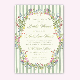 Floral Vintage Bridal Shower Invitation: Editable  Inbjudningar