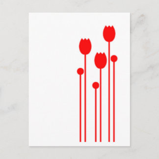Floral Vintage rot red Vykort