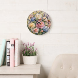 Floral Wall Clock — Botanical Design Stor Klocka