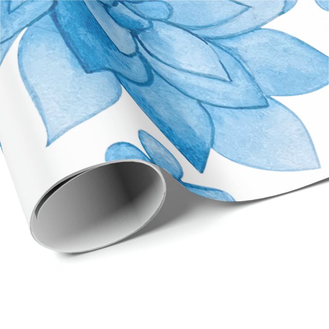 floral wallpaper with blue blossoms and leaves  presentpapper (Skapare uppladdad)