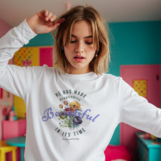 Floral Watercolor Beautiful Scripture T Shirt