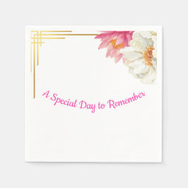 Floral Watercolor Birthday Napkins Pappersservett