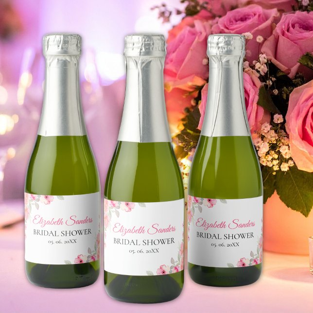 Floral Watercolor Bottle Labels for Bridal Shower (Skapare uppladdad)
