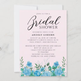 Floral Watercolor Bridal Shower Inbjudningar