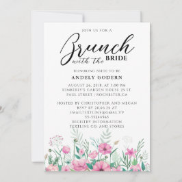 Floral Watercolor Bridal Shower Inbjudningar