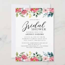 Floral Watercolor Bridal Shower Inbjudningar