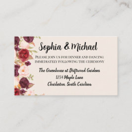 Floral Watercolor Wedding Design Tilläggskort