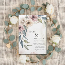 Floral Watercolor Wedding Invitation Inbjudningar