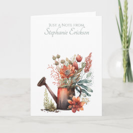 Floral Watering Can Personalized Stationery Anteckningskort