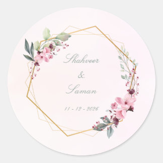 Floral wedding Envelop Seals wedding stickers Runt Klistermärke