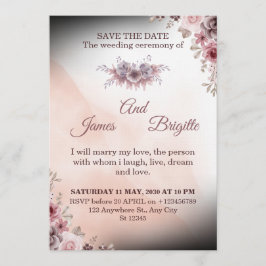 Floral Wedding Invitation CARD modern design Inbjudningar