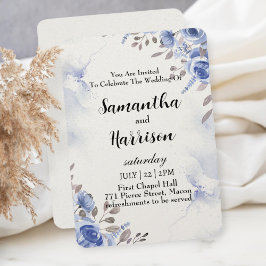 floral wedding invitation card tack kort