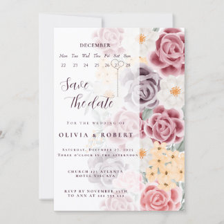 Floral wedding invitation combines romantic elegan inbjudningar