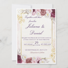 Floral Wedding Invitation – Elegant & Customizable Inbjudningar
