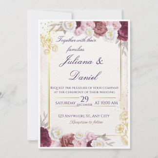 Floral Wedding Invitation – Elegant & Customizable Inbjudningar