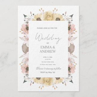 Floral Wedding Invitation – Elegant  Inbjudningar
