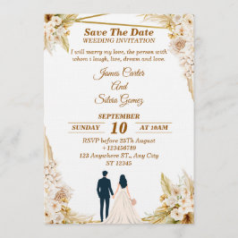 Floral Wedding Invitation – Modern invite card Inbjudningar